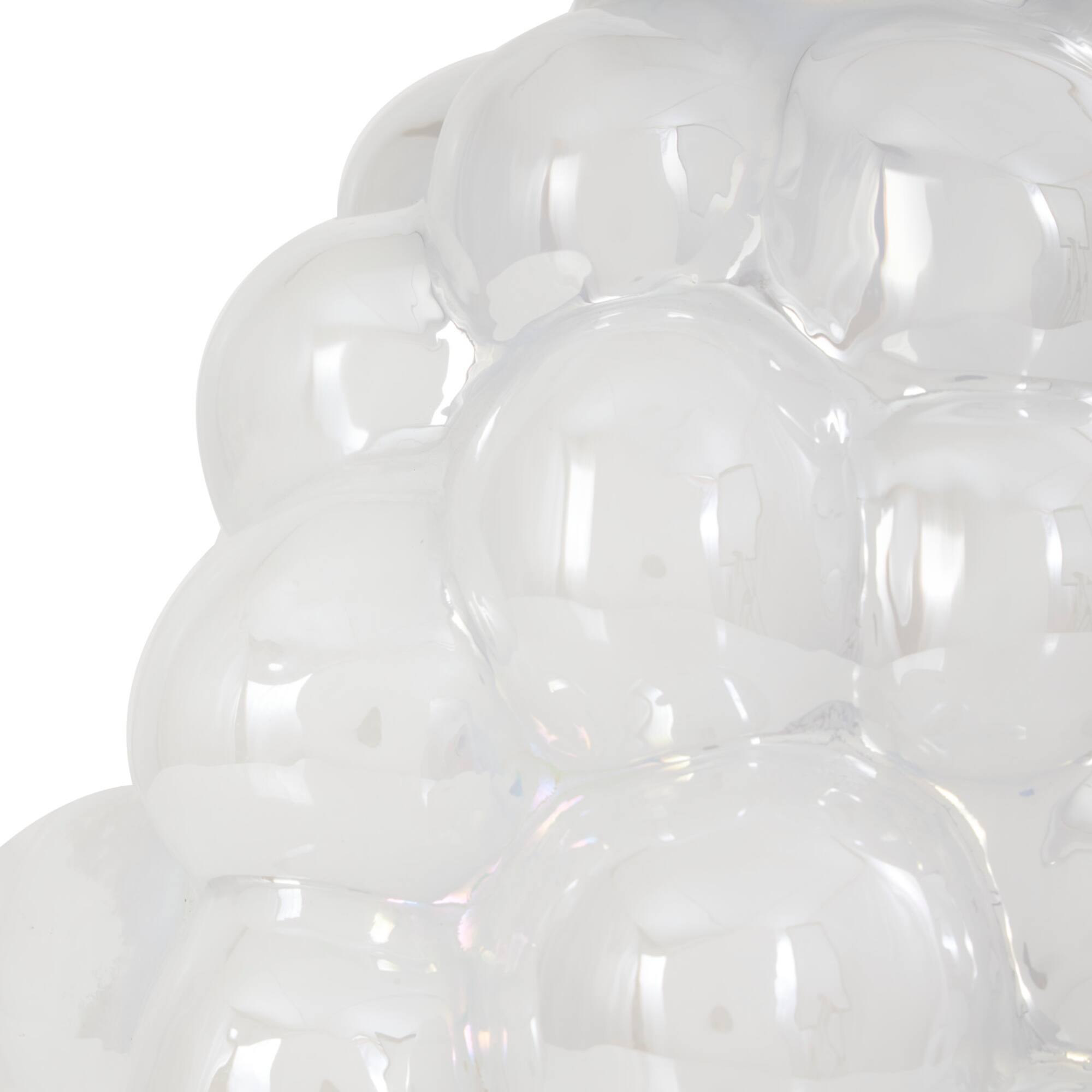 12" Clear Abstract Handmade Bubble Glass Vase